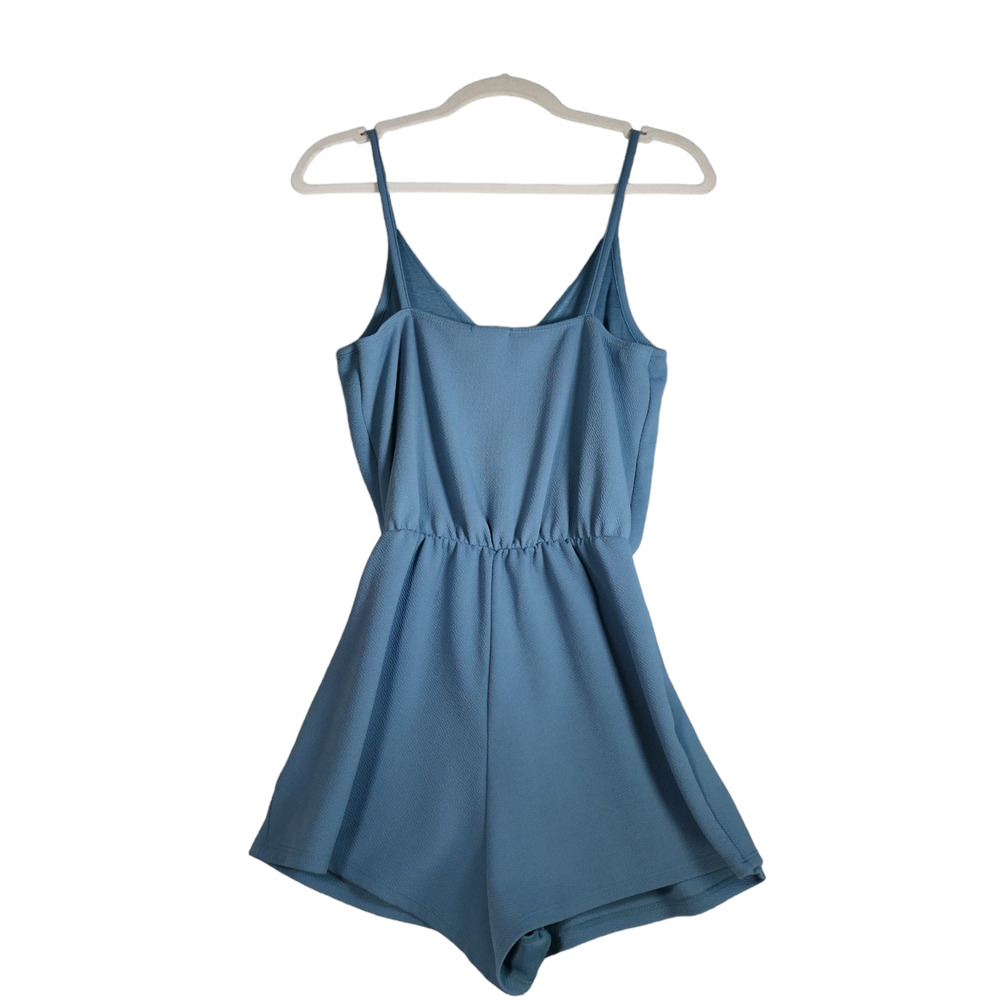 Kimchi Blue Anthropologie Romper Womens Small Blue Stretch Textured Boho - Picture 9 of 13